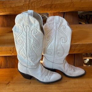 Vintage Hondo White Western Cowboy Boots 8.5